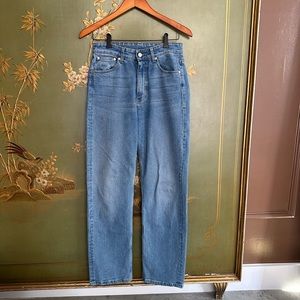 Djerf Avenue Straight Jeans Mid Blue